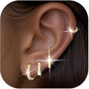 4 Pairs 18K Gold Plated Hoop Earrings