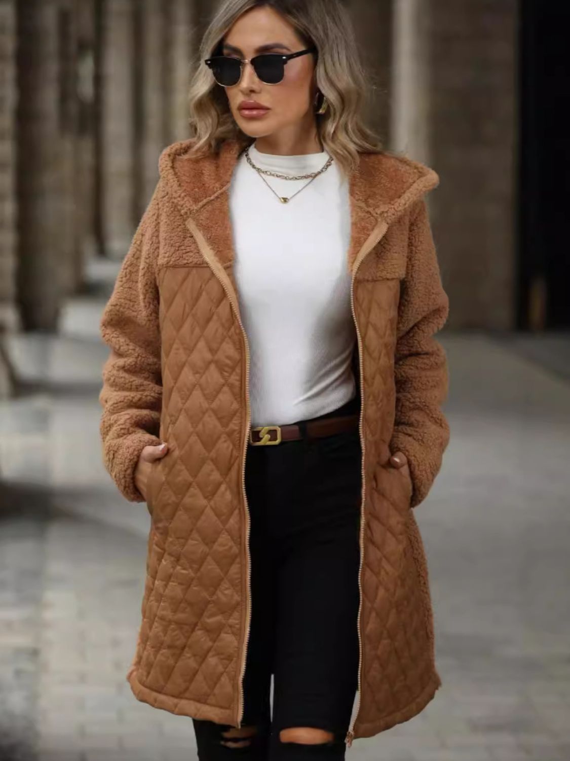 Long Sleeve Hooded Coat