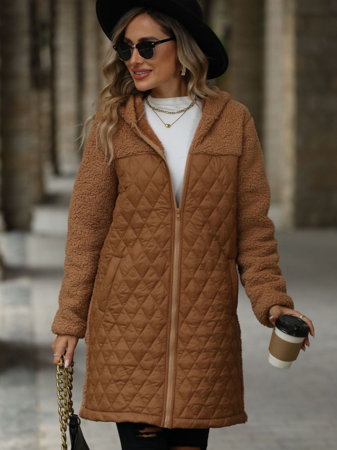 Long Sleeve Hooded Coat