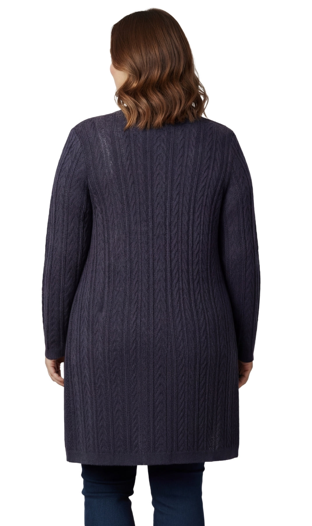 Women's cable knit duster cardigan with pockets