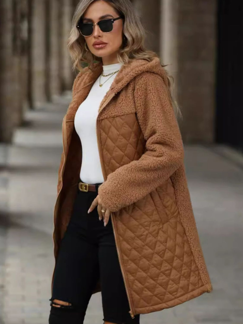 Long Sleeve Hooded Coat