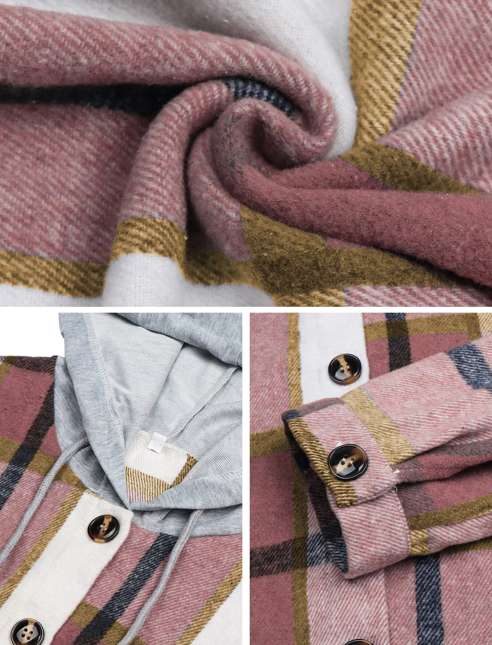  Hooded Shacket Jacket with Pocket