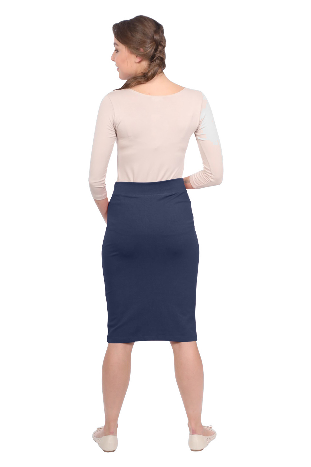 Stretch Cotton Spandex Pencil Skirt