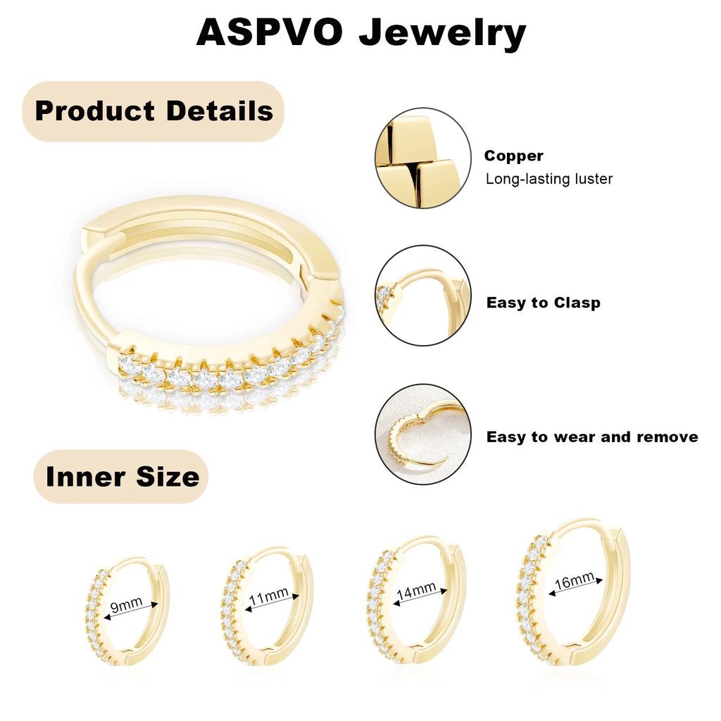 4 Pairs 18K Gold Plated Hoop Earrings