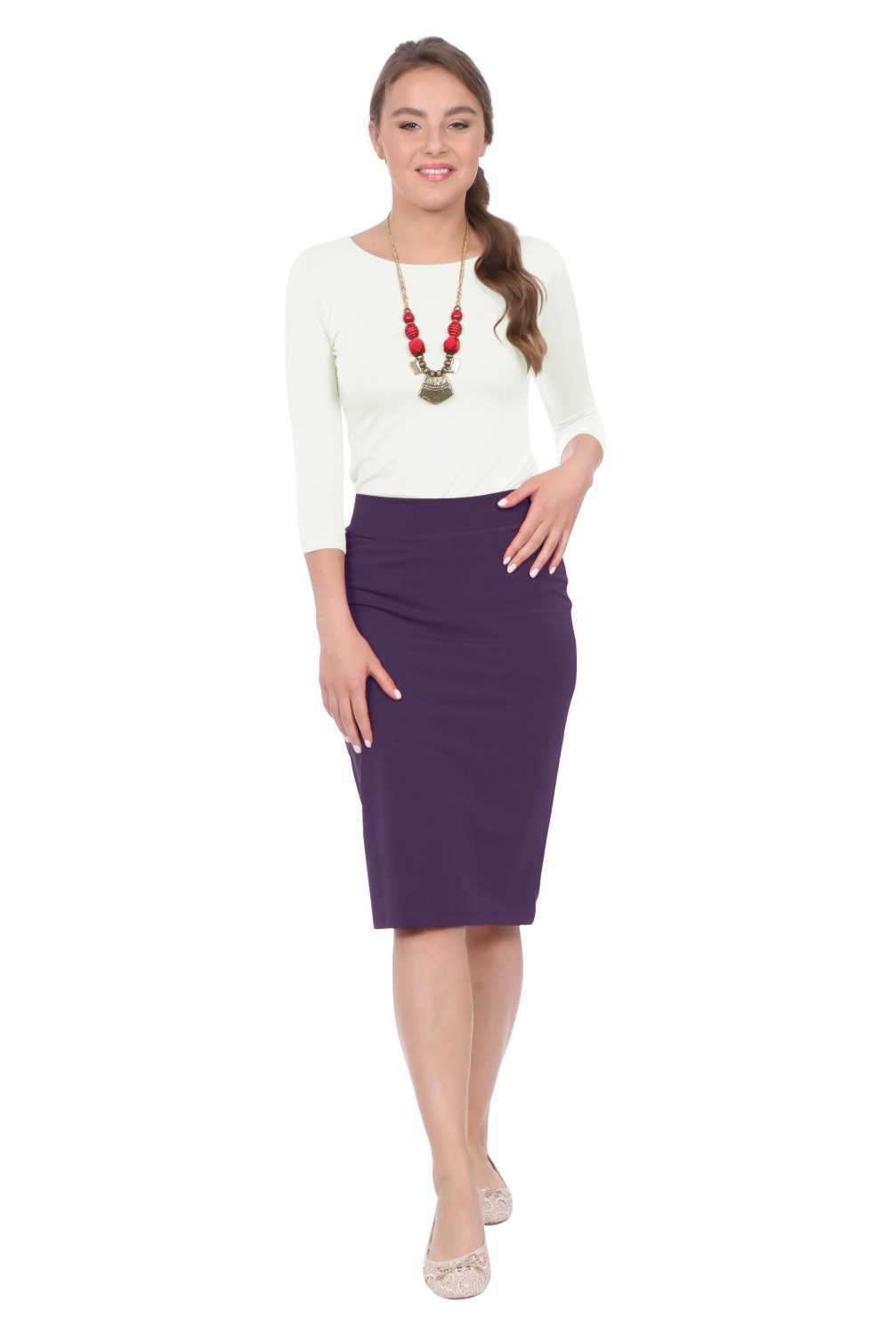 Stretch Cotton Spandex Pencil Skirt