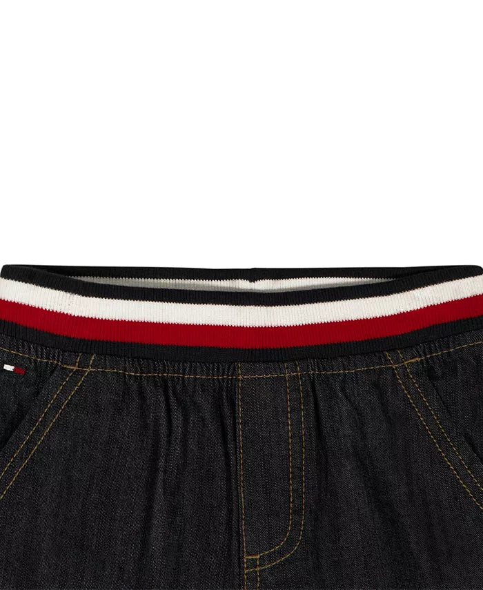 Baby Boys' Polo Collar T-Shirt & Ribbed Waistband Shorts, 2-Piece Set