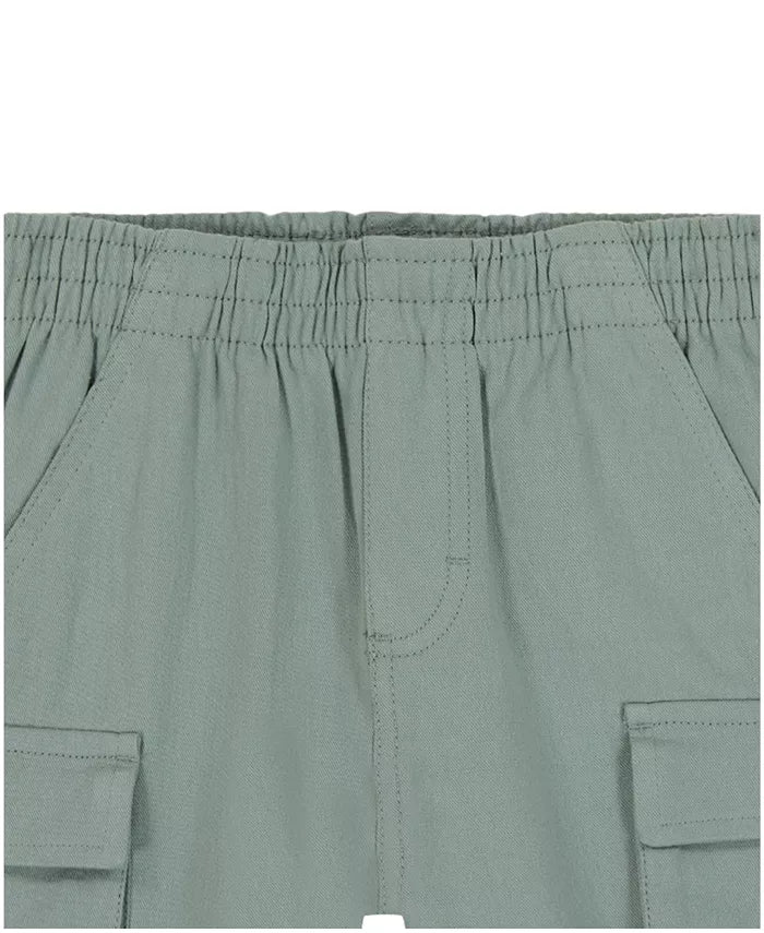 Boys' Toddler 2T-5T Short-Sleeve Safari Stripes T-Shirt and Poplin Cargo Shorts, 2-Piece Set