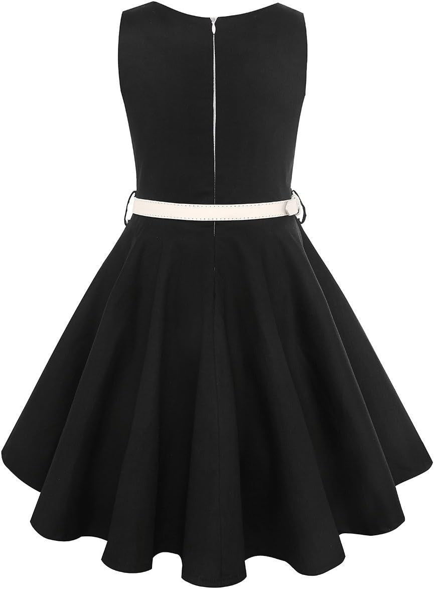 Girls Vintage Dress 50S Retro Twirling