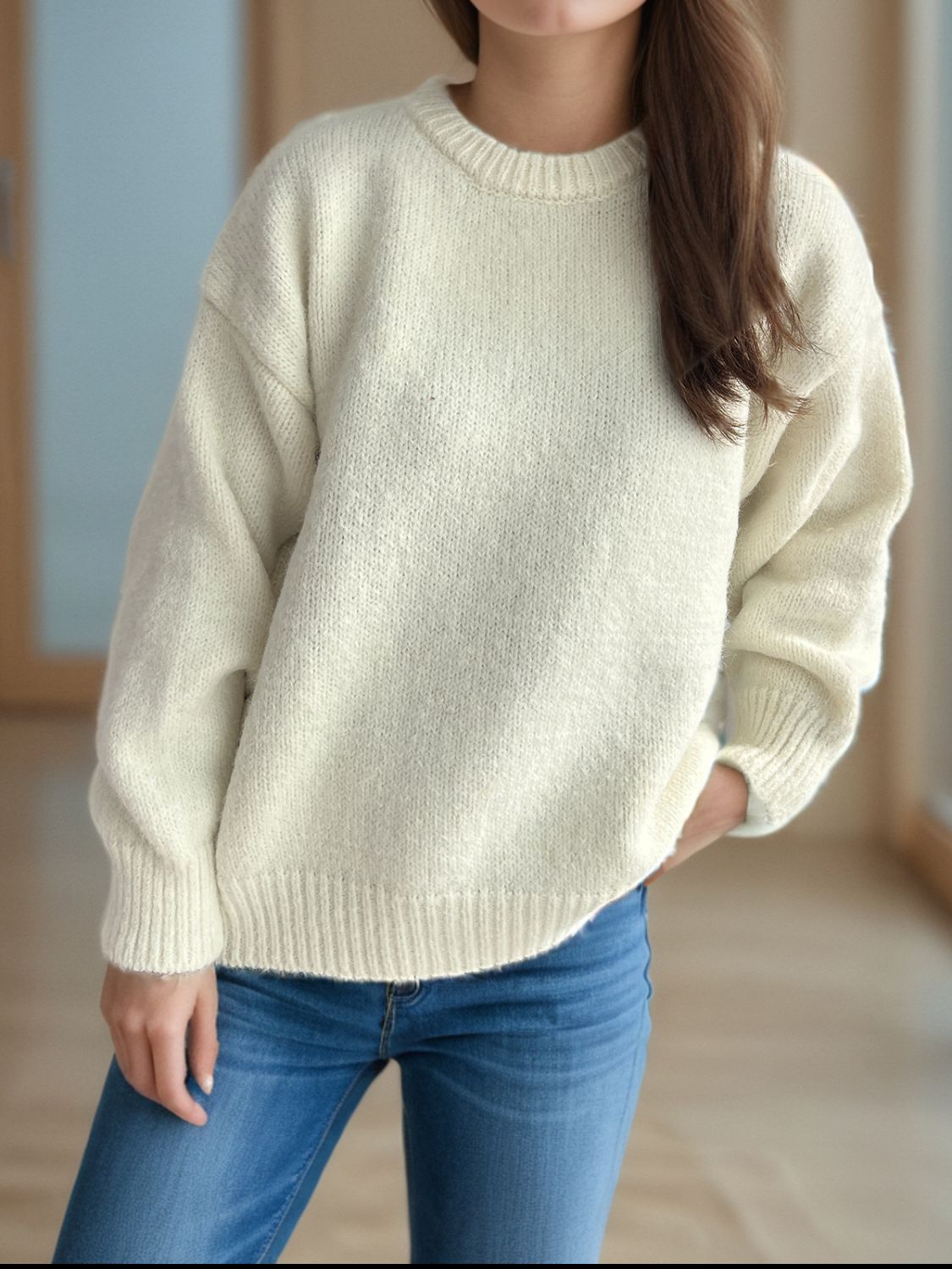 Sweater-Round Neck Long Sleeve