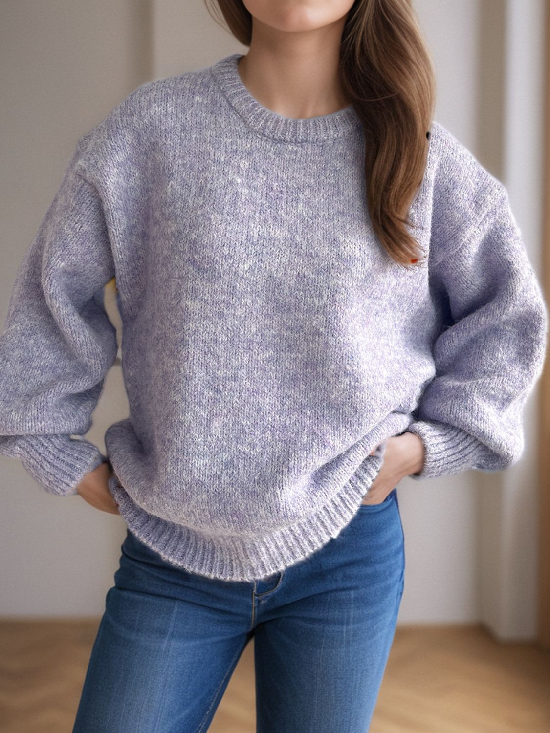 Sweater-Round Neck Long Sleeve