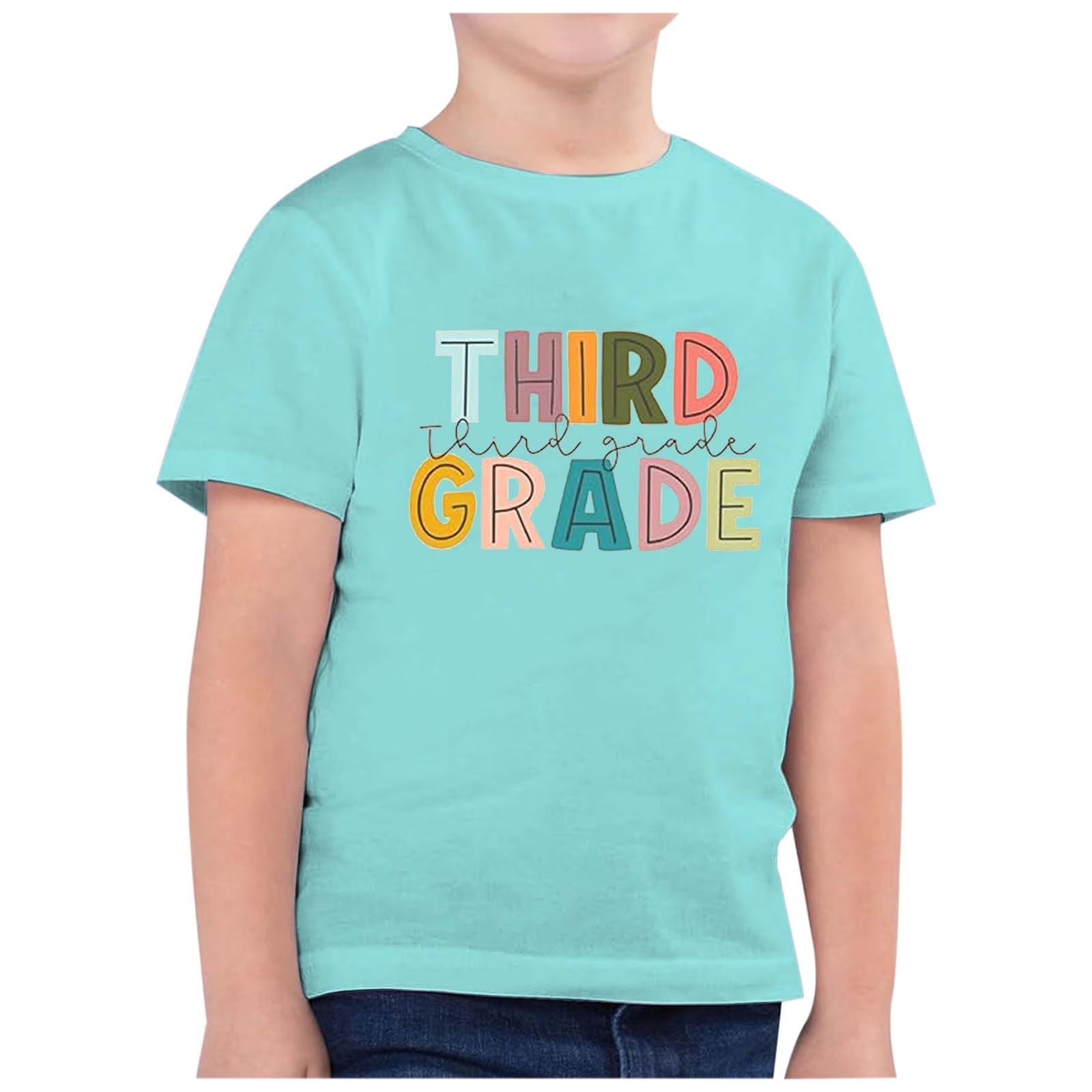 First Day of School Shirts for Girls Kindergarten Pre K First Grade Casual Short Sleeve Embroidered T-Shirt Toddler Girl Summer Clothes