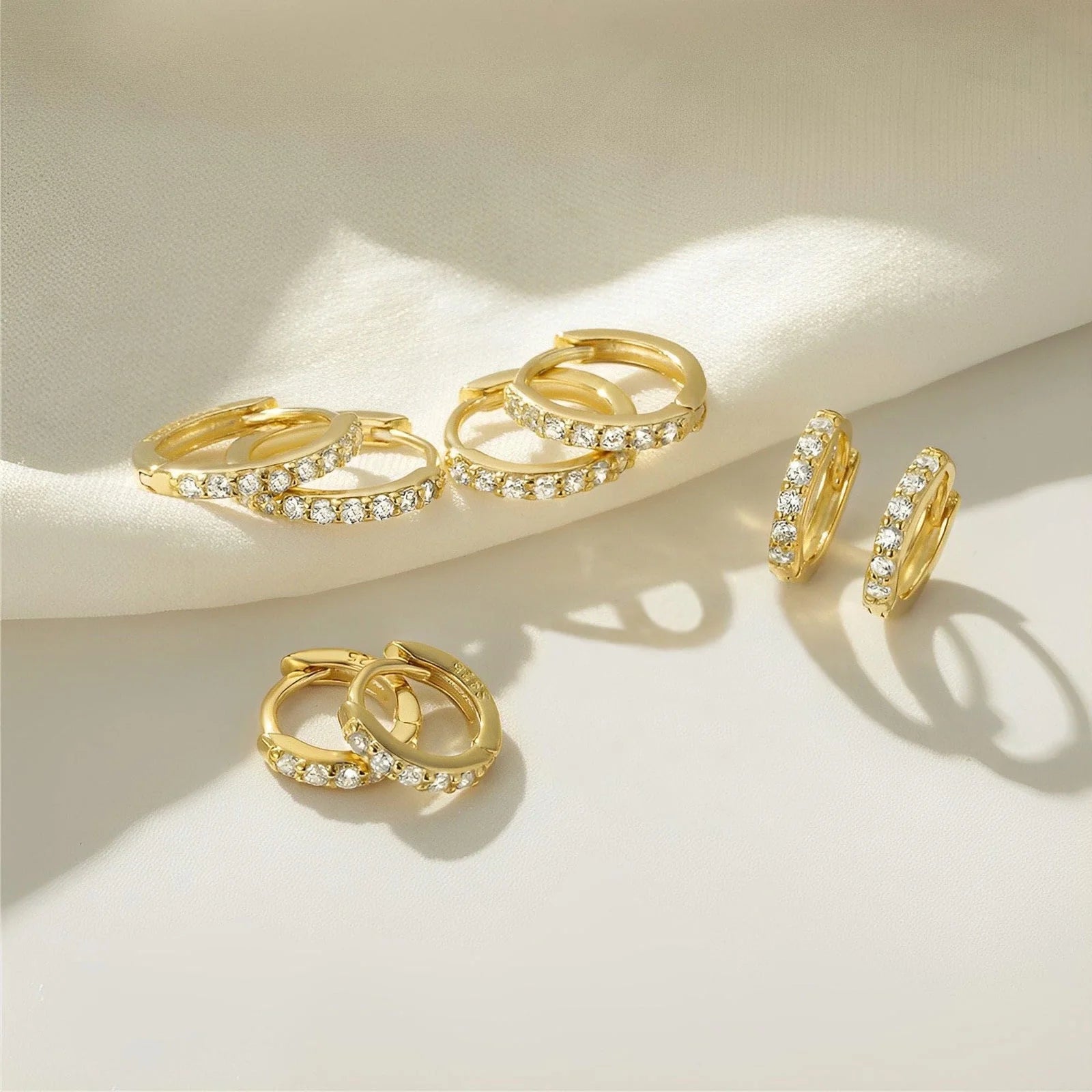 4 Pairs 18K Gold Plated Hoop Earrings