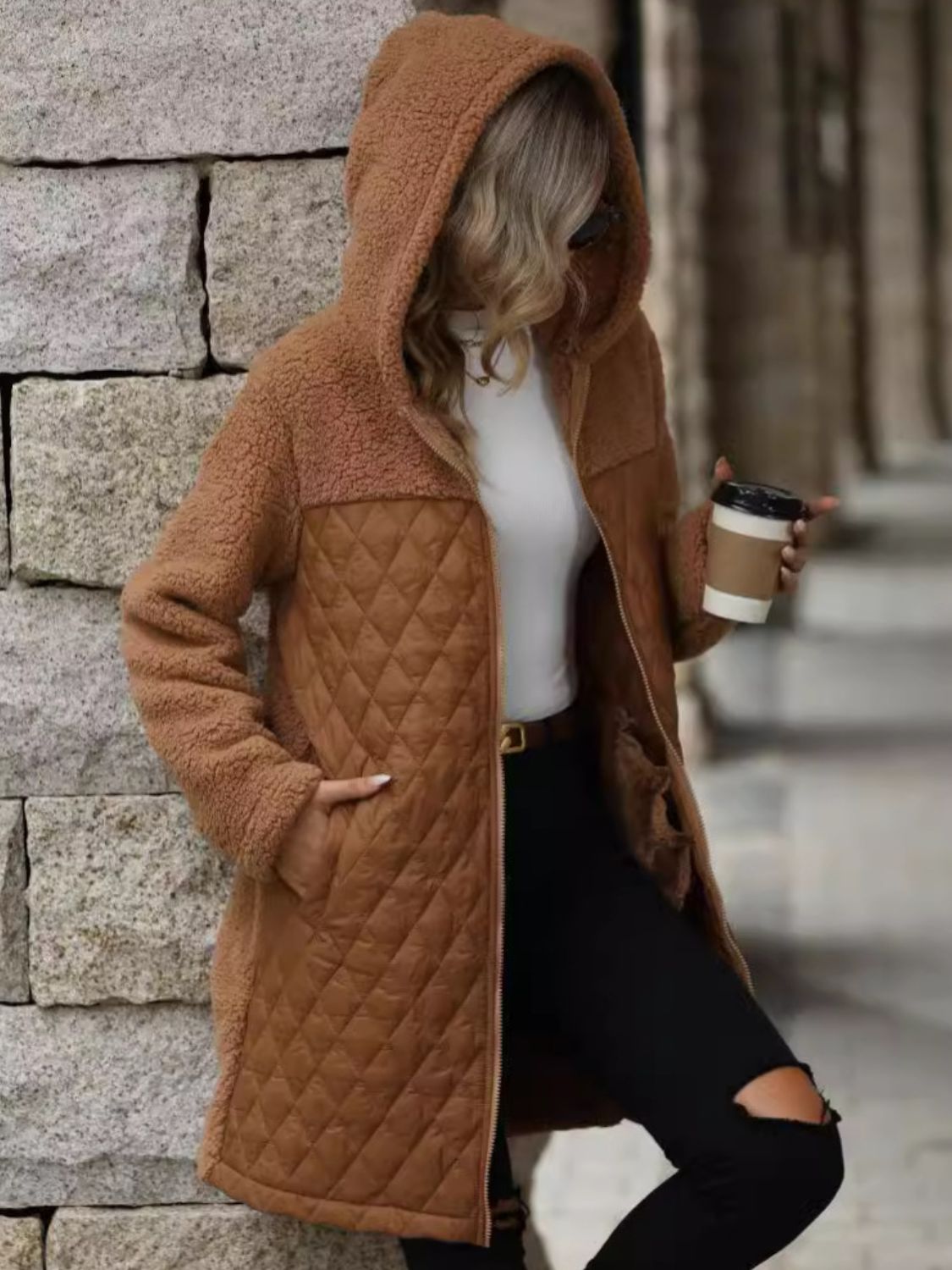 Long Sleeve Hooded Coat