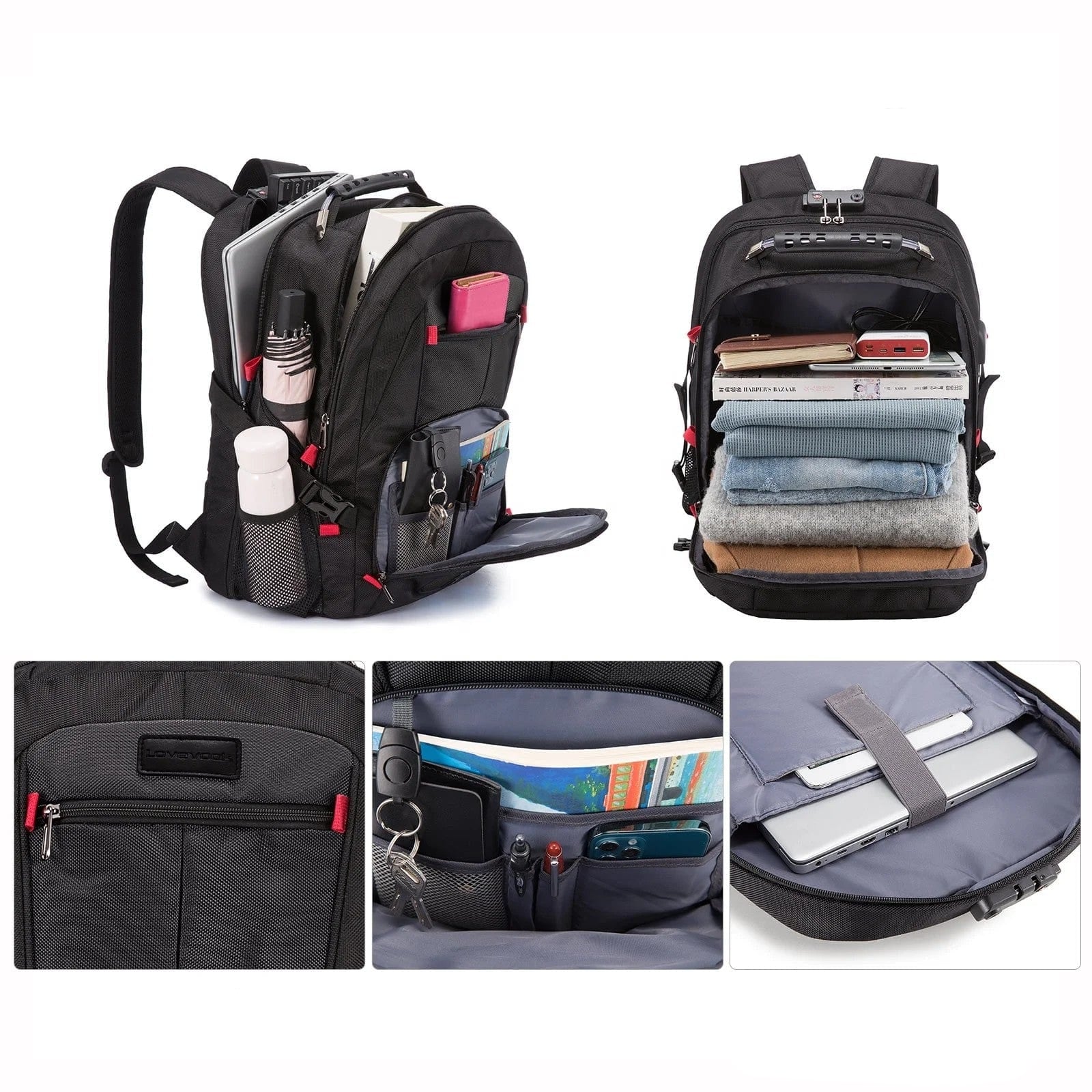 All-in-One Backpack with Anti-Theft lock Fits Laptops
