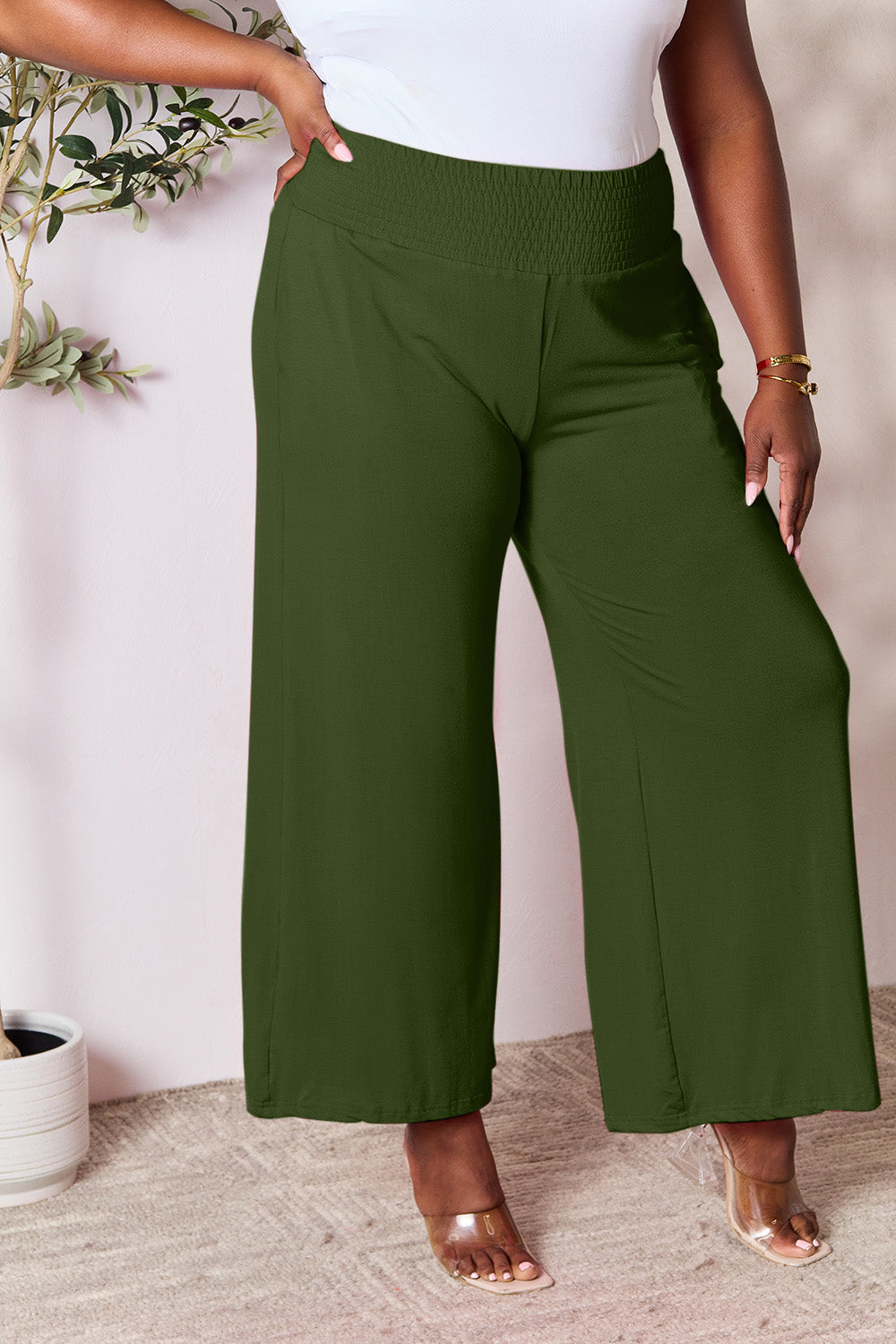 Waistband Wide Leg Pants