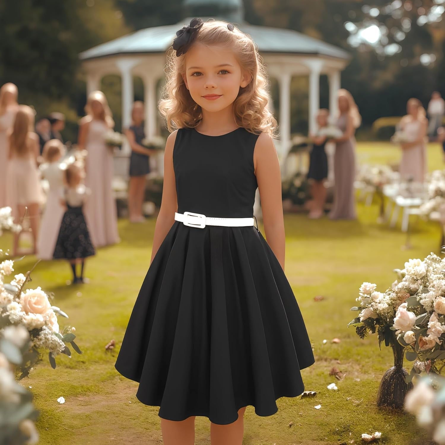 Girls Vintage Dress 50S Retro Twirling