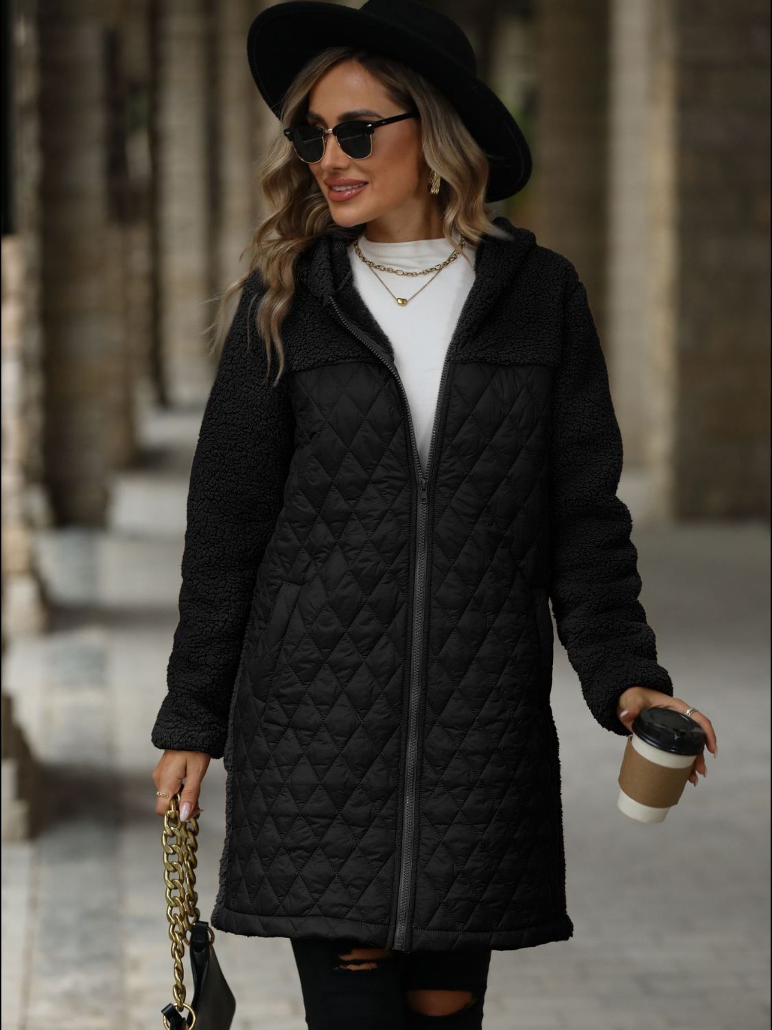Long Sleeve Hooded Coat