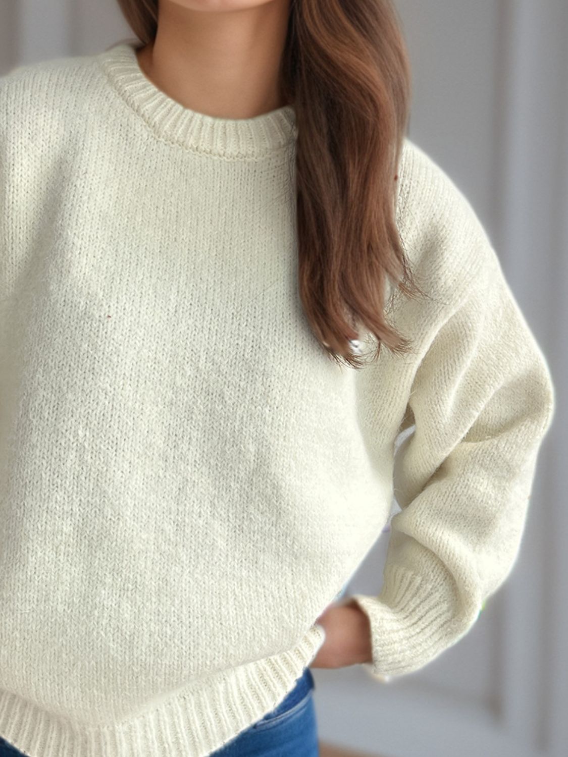 Sweater-Round Neck Long Sleeve