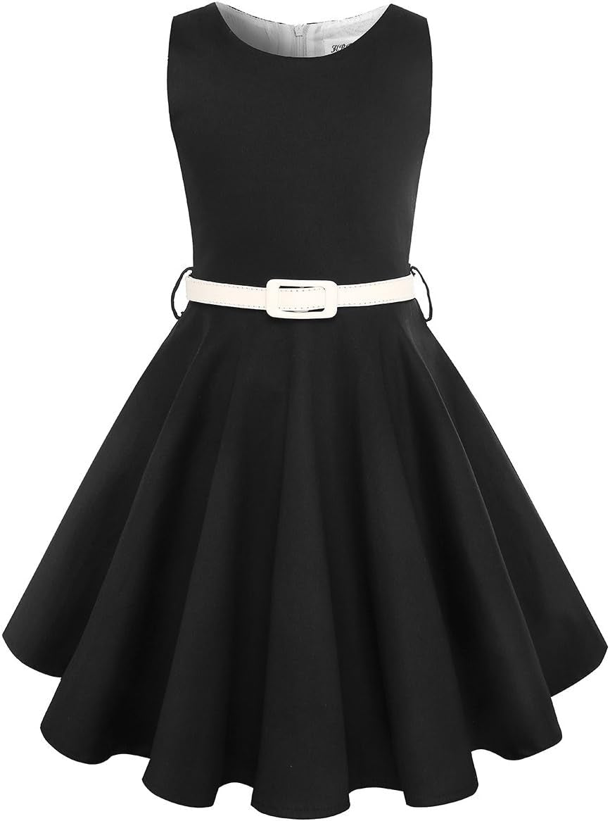 Girls Vintage Dress 50S Retro Twirling