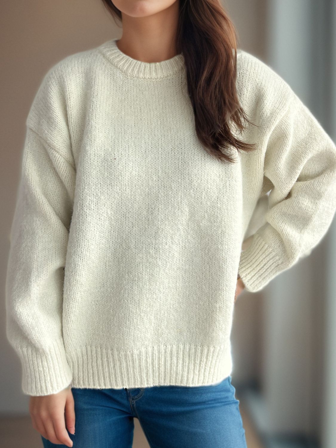 Sweater-Round Neck Long Sleeve