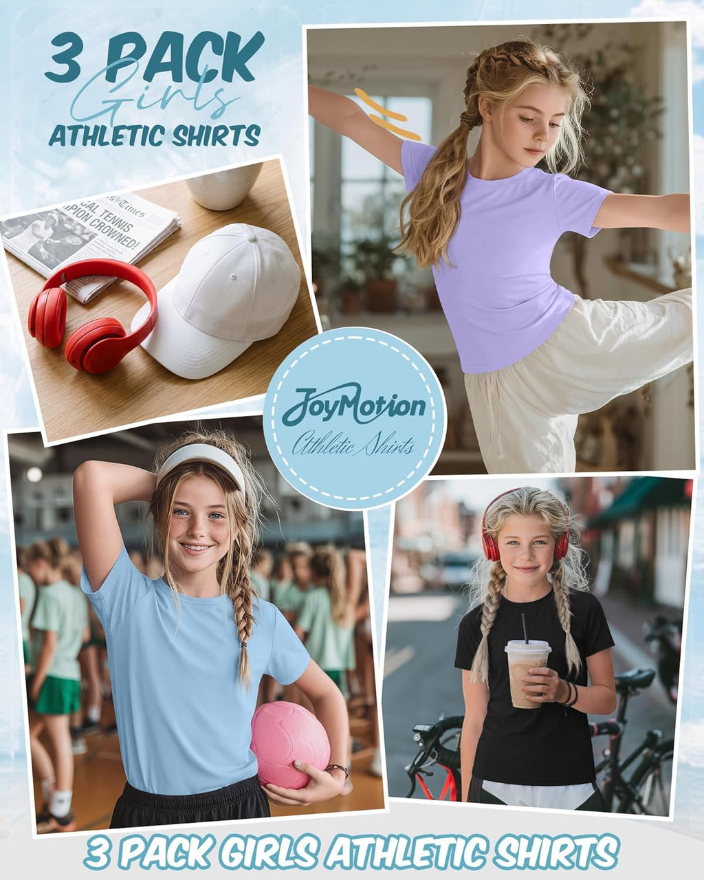T-Shirts Kids Quick Dry Crewneck Sports 