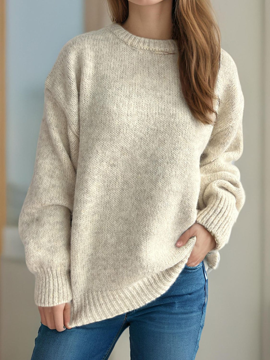 Sweater-Round Neck Long Sleeve