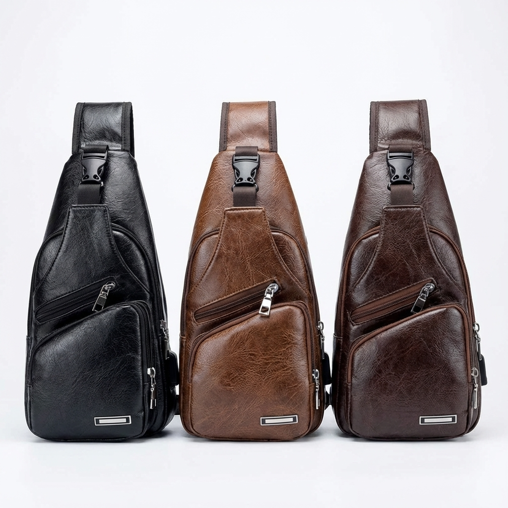 Men's Vegan Leather Sling Bag