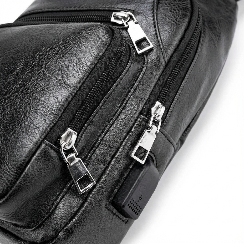 Men's Vegan Leather Sling Bag