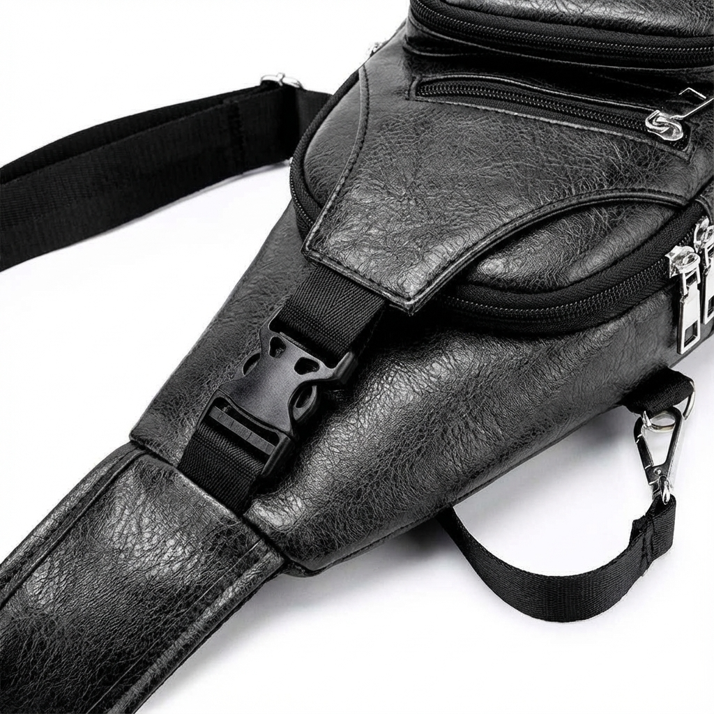 Men's Vegan Leather Sling Bag