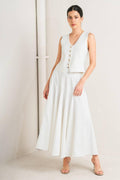 WHITE WOVEN CIRCLE SKIRT