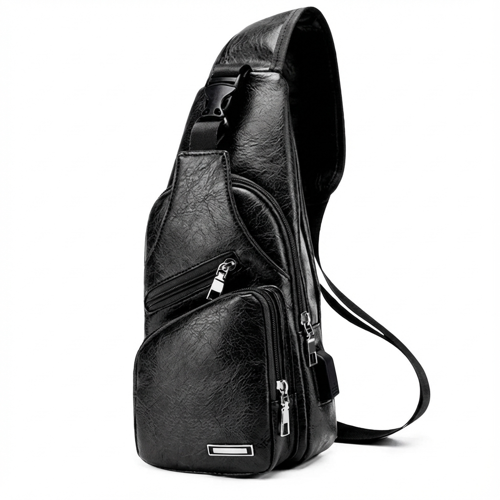 Men's Vegan Leather Sling Bag