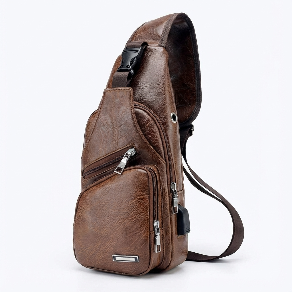 Men's Vegan Leather Sling Bag