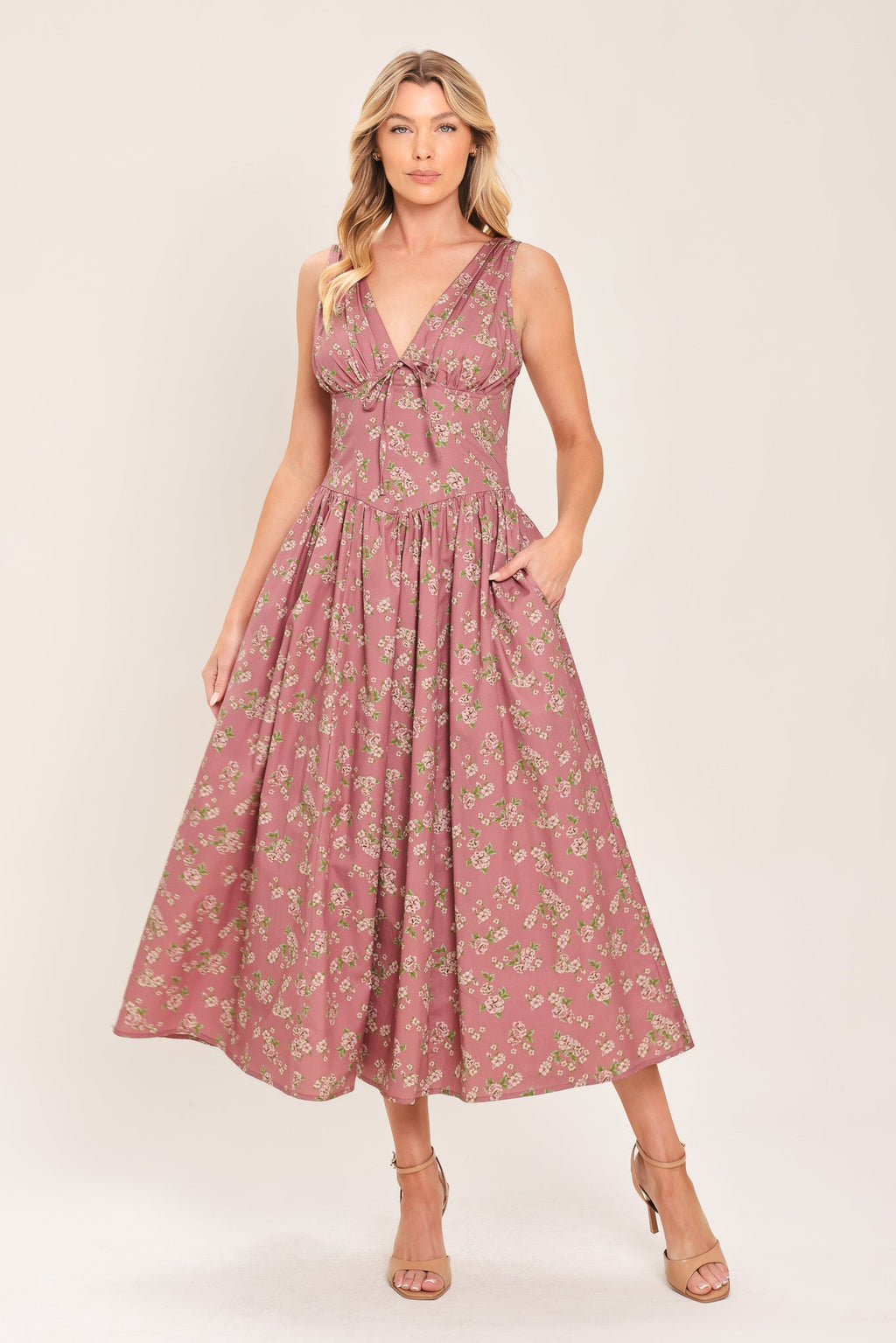 ROSE WOVEN MIDI DRESS