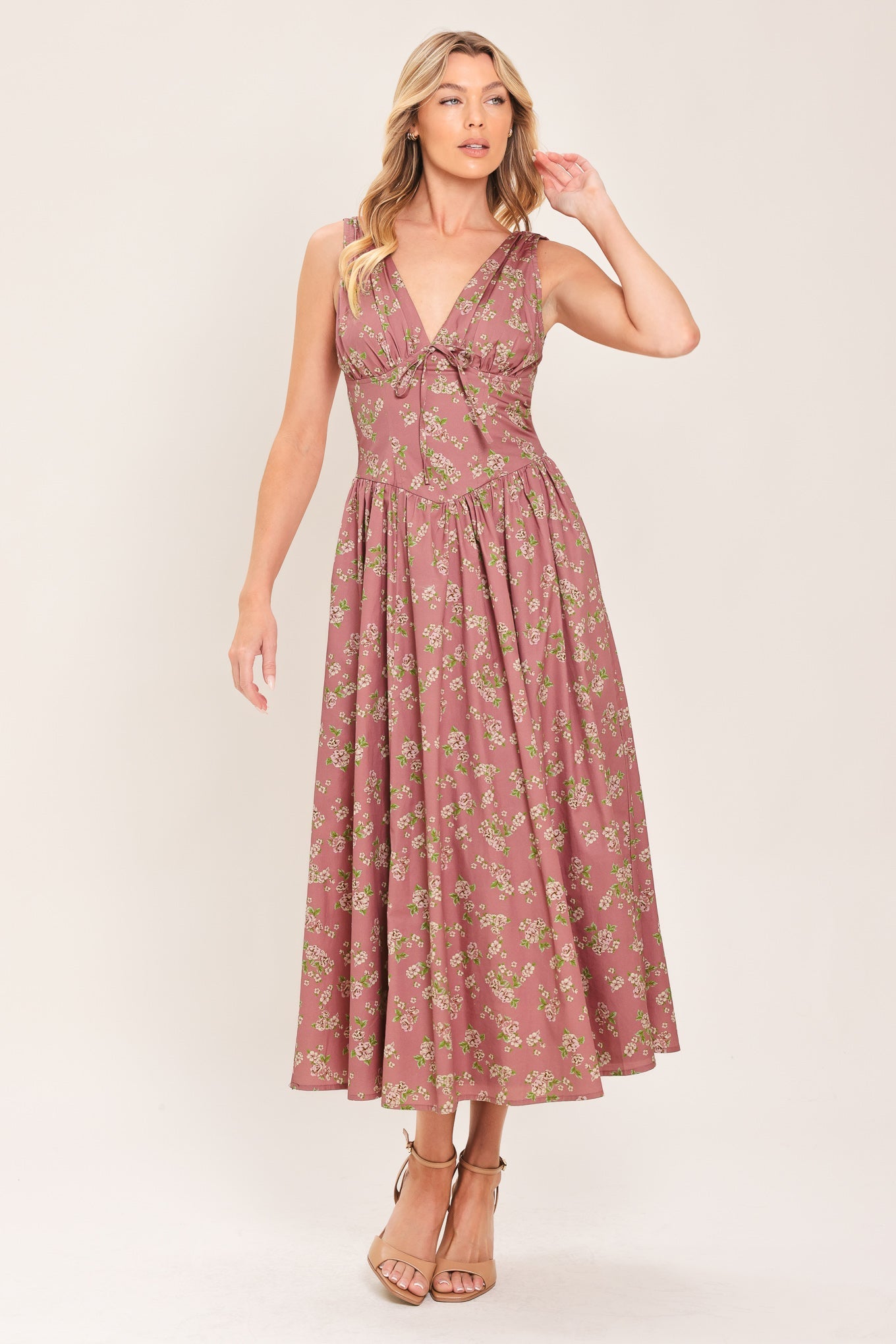 ROSE WOVEN MIDI DRESS