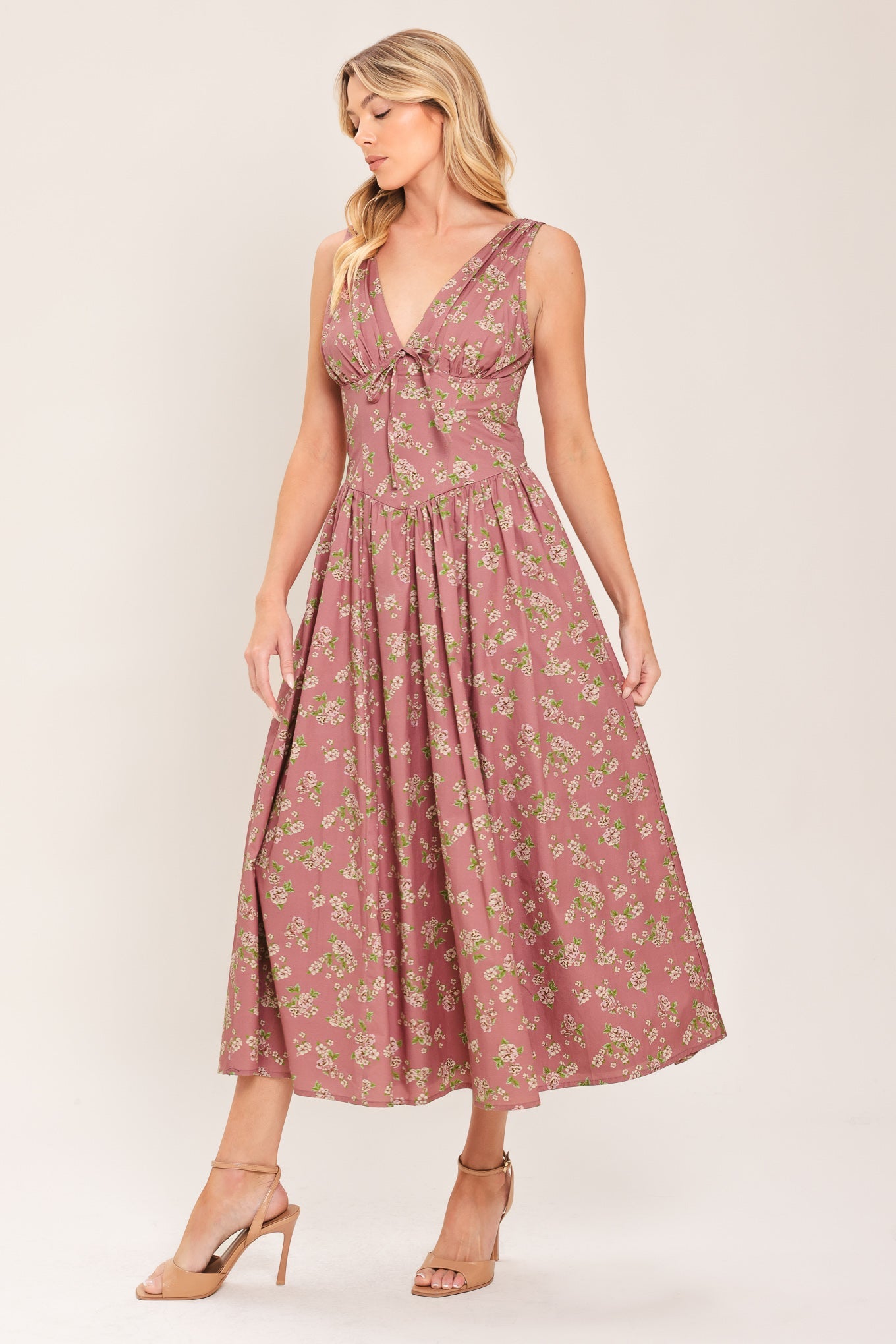 ROSE WOVEN MIDI DRESS