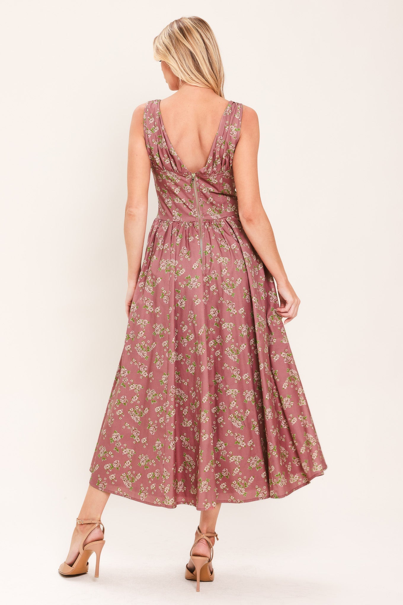 ROSE WOVEN MIDI DRESS