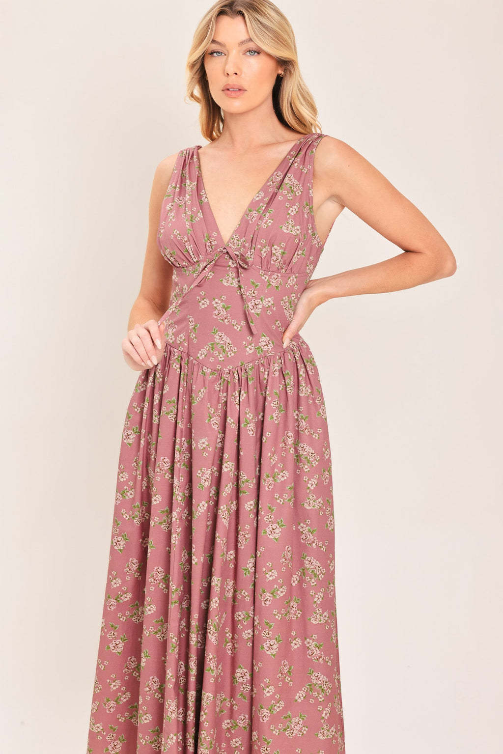 ROSE WOVEN MIDI DRESS