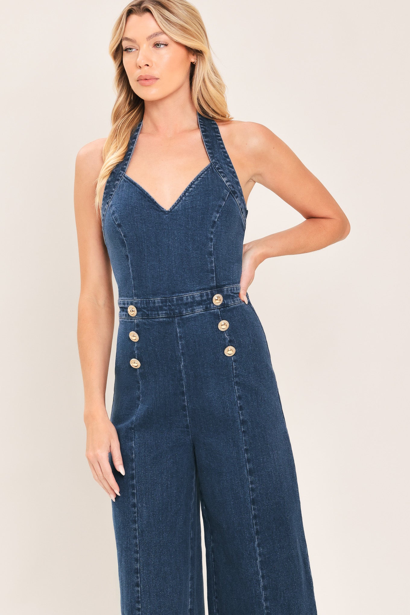 BLUE JEAN  DENIM JUMPSUIT