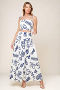 WOVEN TOP AND SKIRT SET