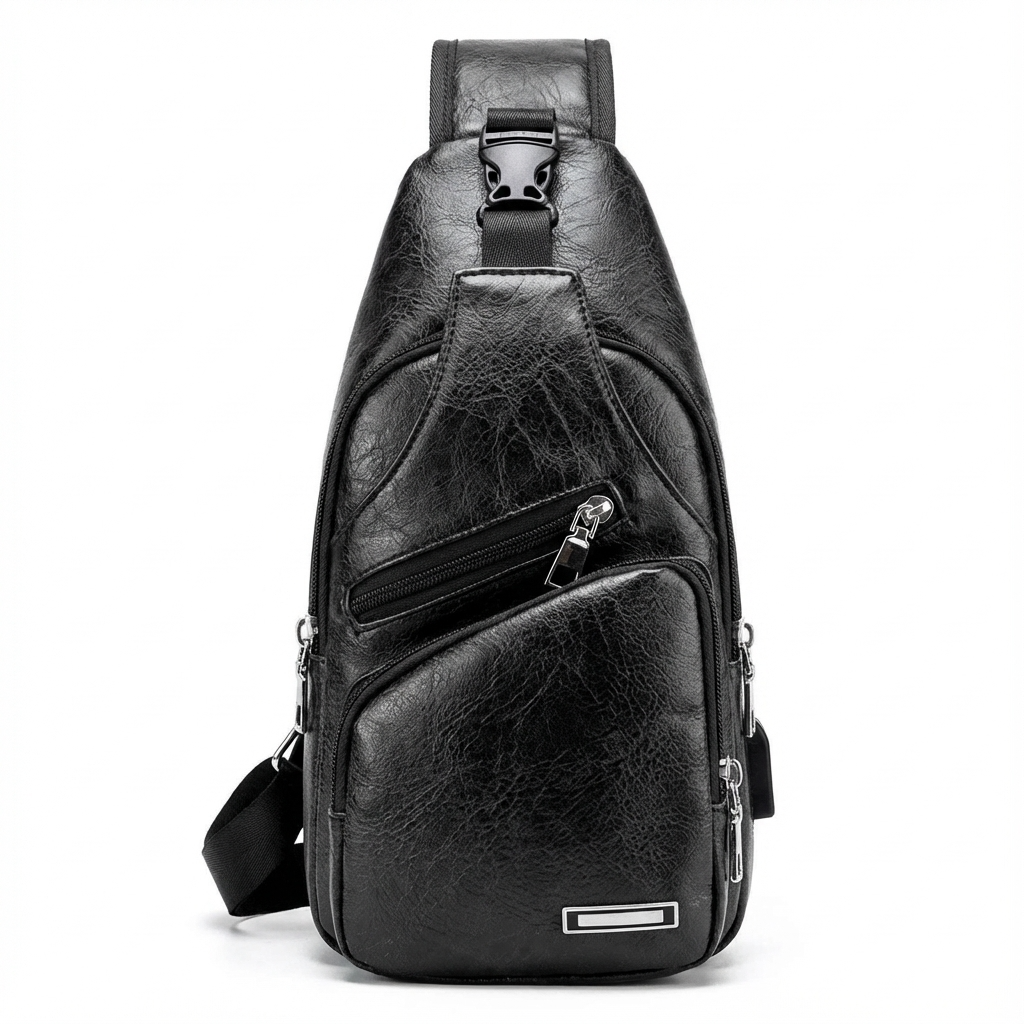 Men's Vegan Leather Sling Bag