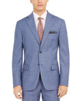 Slim-Fit Stretch Blue Plaid Suit Jacket