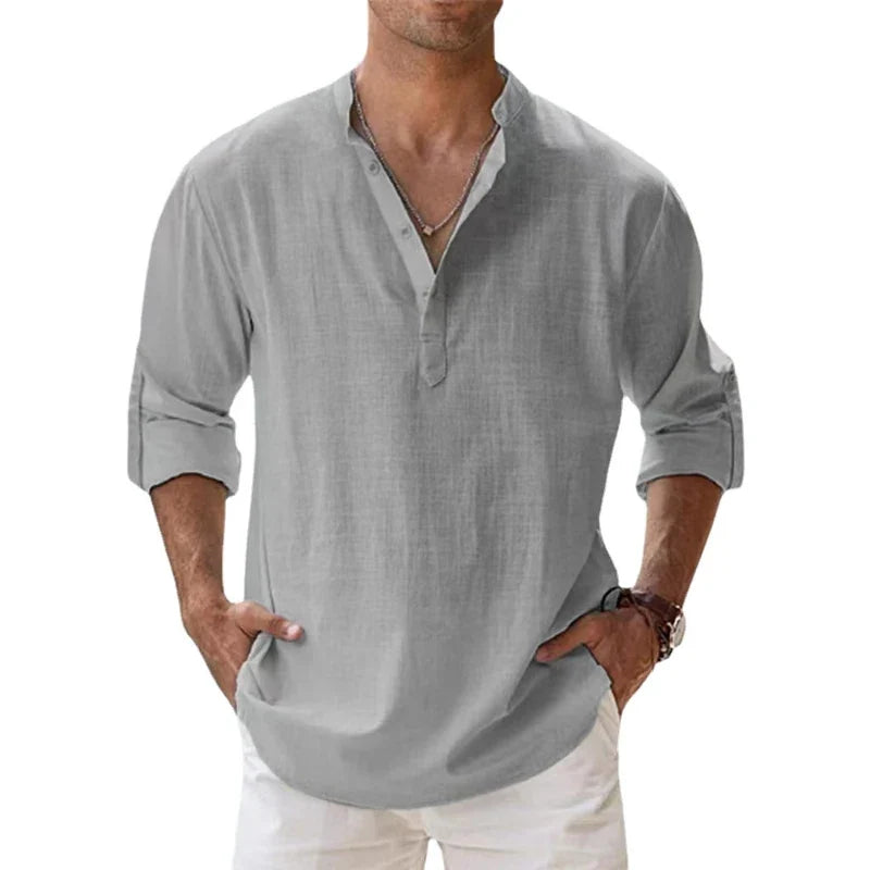 Cotton Linen Shirts for Men Casual
