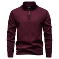 Winter Fleece-Lined Stand Collar Half-Zip Pullover