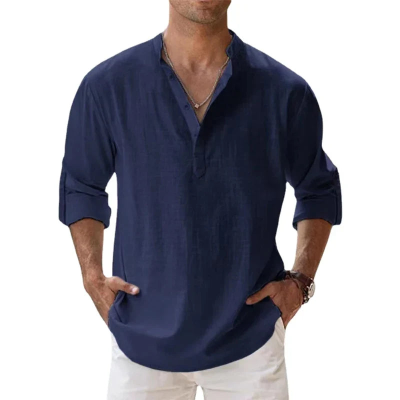 Cotton Linen Shirts for Men Casual