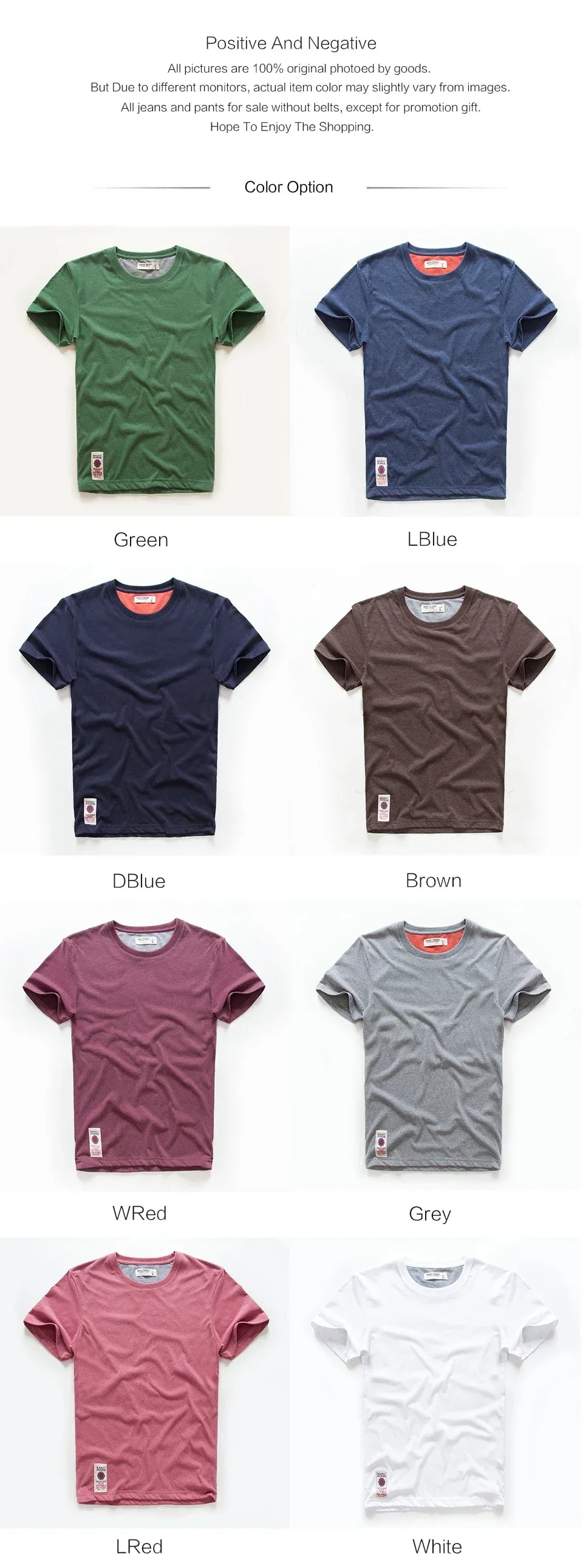 Men's T-shirt  Causal Cotton Basic