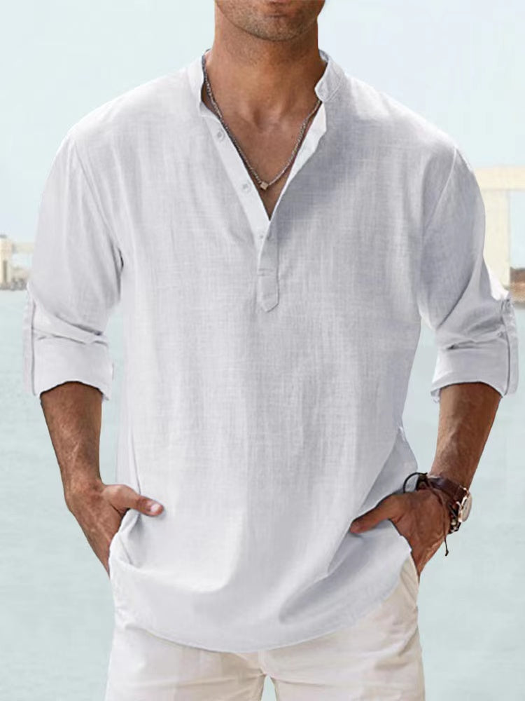 Cotton Linen Shirts for Men Casual