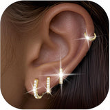 4 Pairs 18K Gold Plated Hoop Earrings
