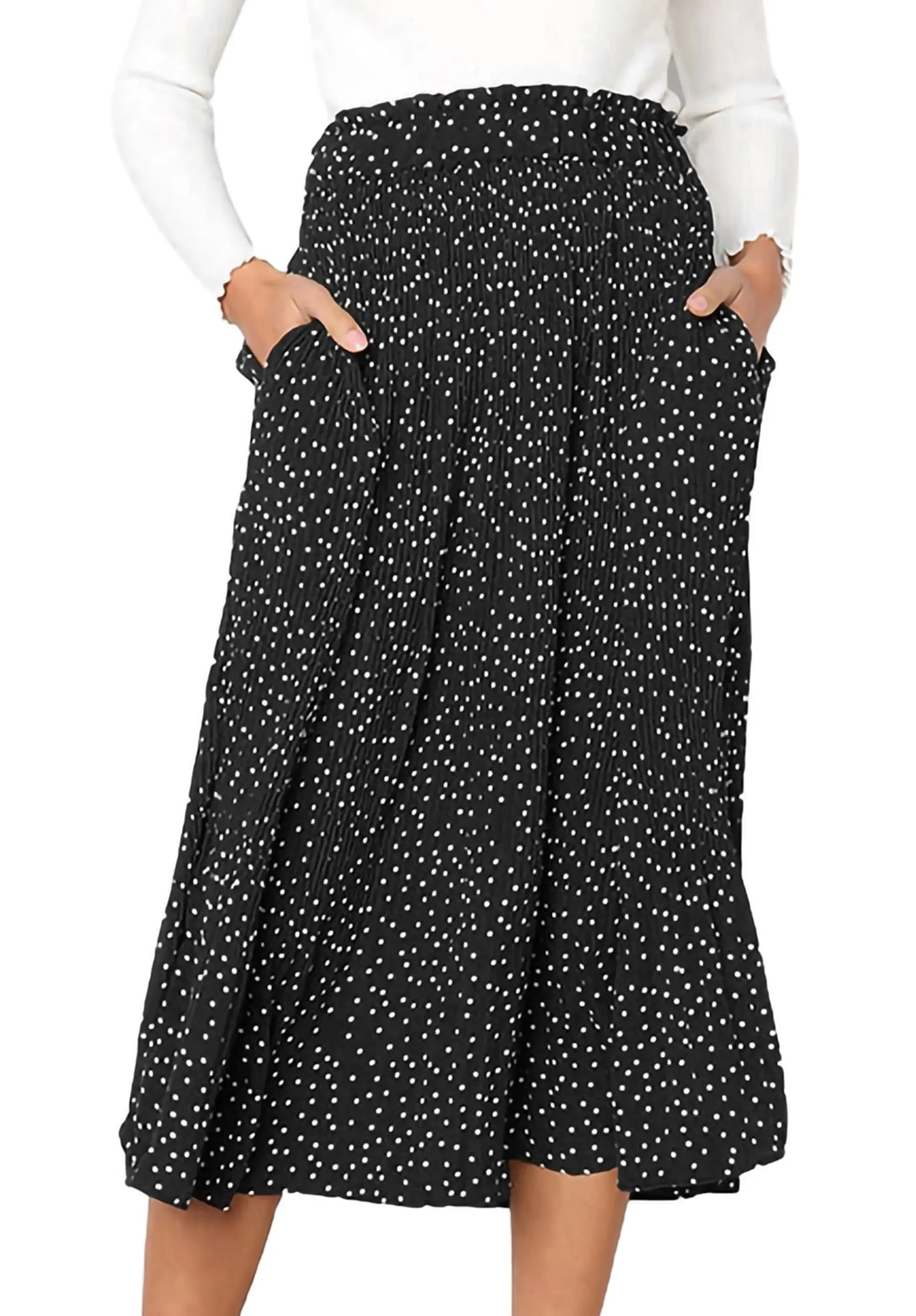  High Waist Maxi Skirt with Pockets Dresses