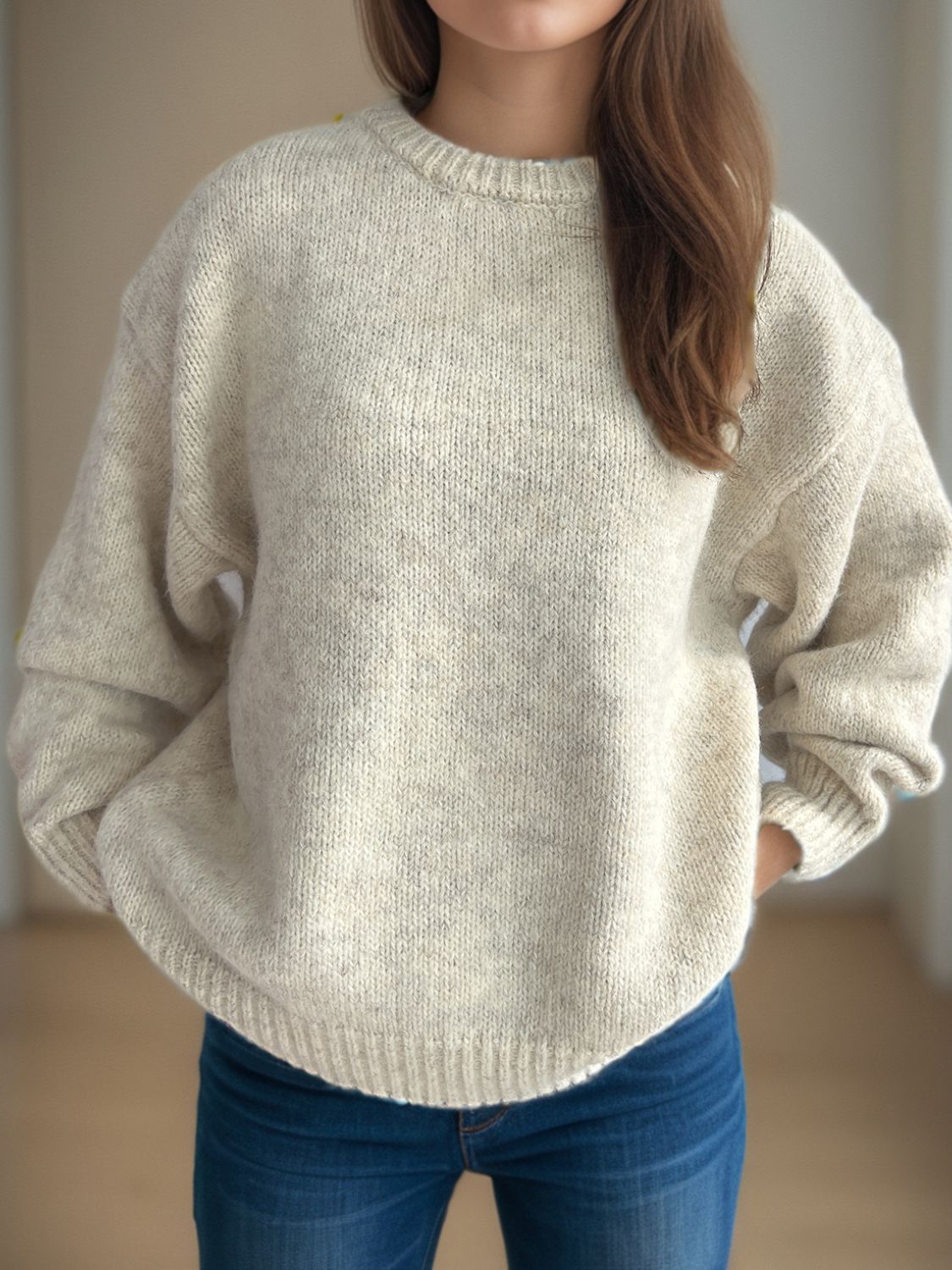 Sweater-Round Neck Long Sleeve