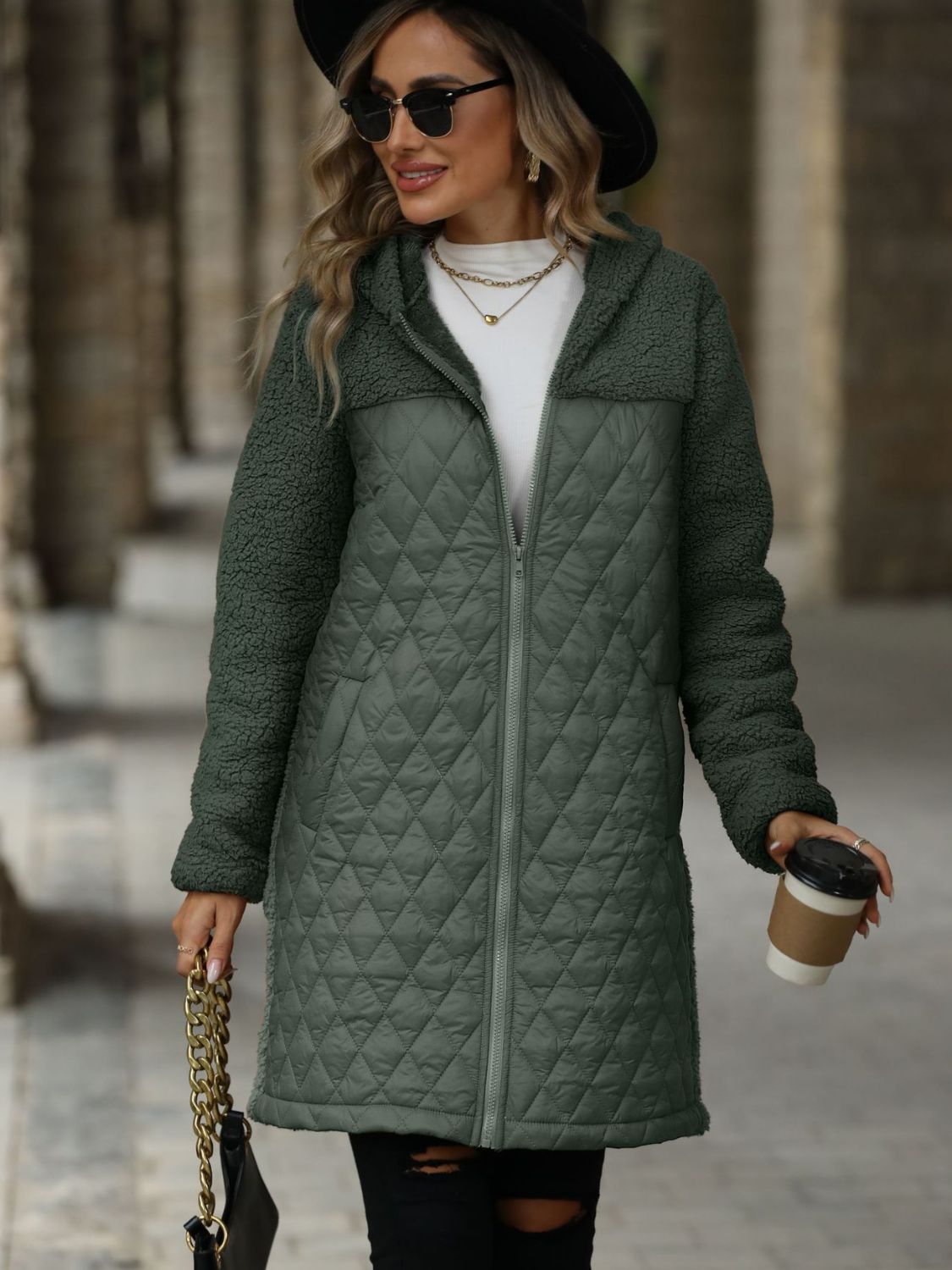 Long Sleeve Hooded Coat